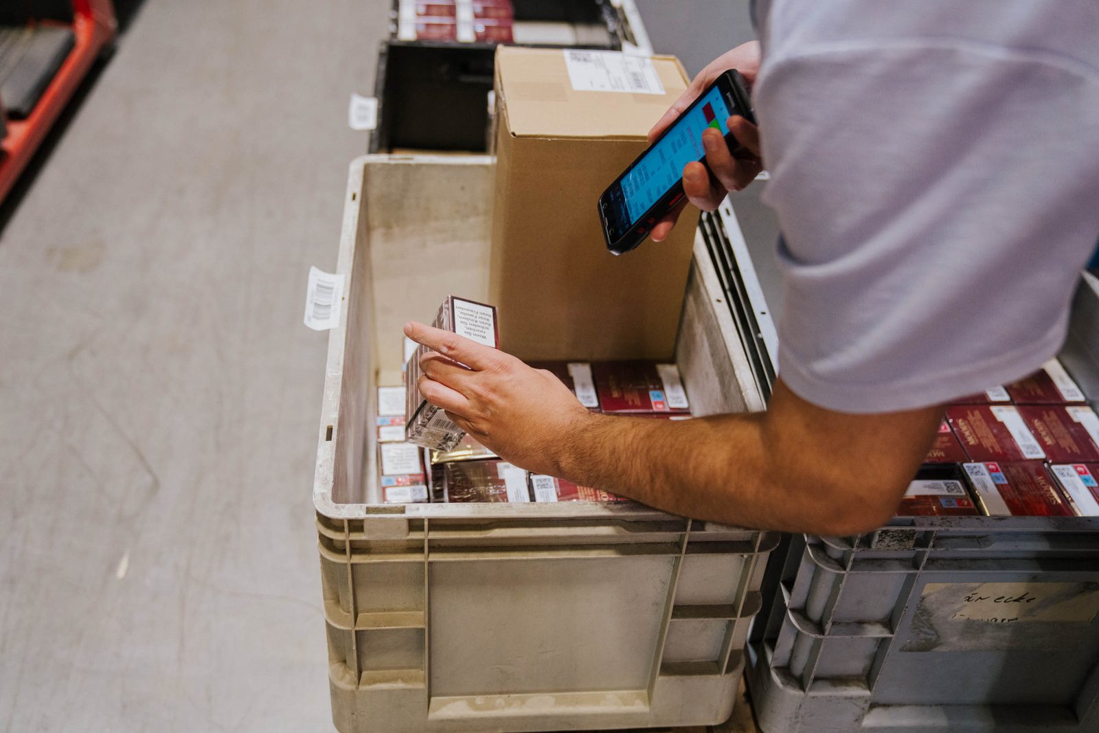 A booking made at the storage tote via a mobile device.